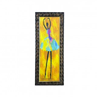 Beautiful African Girl Ballerina Dancing Wall Art Wooden Framed Canvas Painting For Living Drawing Room Bedroom Hotel Office Home Decor