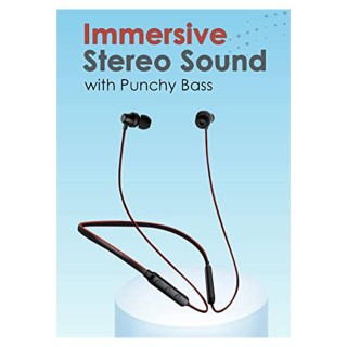 Premium Neckband Design Bluetooth Wireless in Ear Earphones with Mic (Black & Brown) thumbnail 5