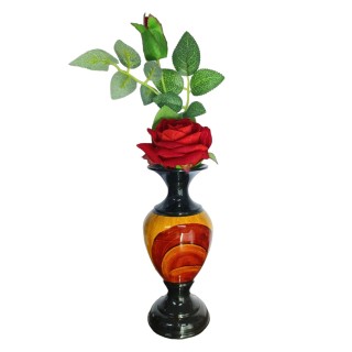 Decorsity Handicraft Check Ceramic Flower Vase Pot With Flower for Home Decoration Living Room Dining Gifting (Beige Medium Pack of 2) thumbnail 4
