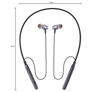 Premium Bluetooth Wireless in Ear Neckband Earphones with Mic (Black & Silvar) thumbnail 3
