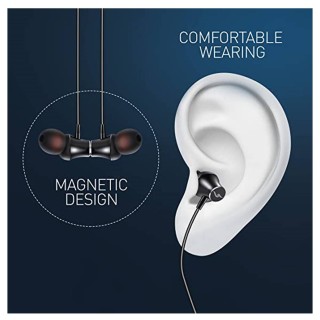 Premium Bluetooth Wireless in Ear Neckband Earphones with Mic (Black & Silvar) thumbnail 4