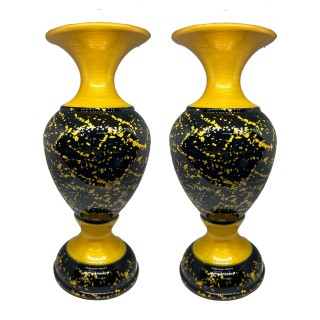 Flower Vase For Home And Office Decoratoin Purpose Pot With Flower ( Black Medium Pack of 2) thumbnail 3