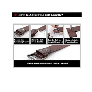 DVMART Men's Formal & Casual Leather Belts Classic & Fashion Belts (Brown) thumbnail 3