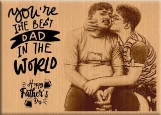 Best Dad Customized Landscape Engraved  Wooden Plaque Gift