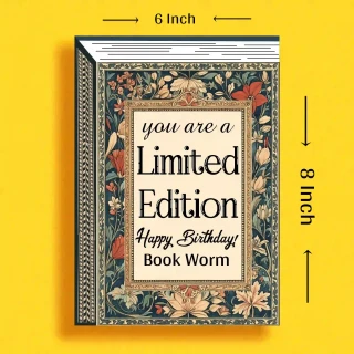 Limited Edition Book-Themed Birthday Greeting Card for Book Lovers – Non-Foldable Envelop Premium Flat Card thumbnail 3