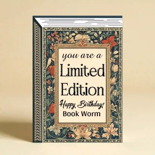 Limited Edition Book-Themed Birthday Greeting Card for Book Lovers – Non-Foldable Envelop Premium Flat Card thumbnail 4