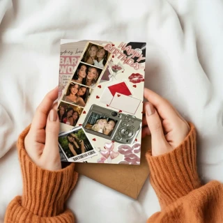 Personalized Collage Photo Card – Aesthetic Birthday Scrapbook-Stylish Greeting Card thumbnail 4