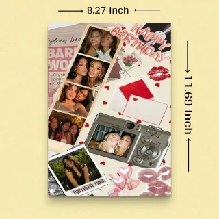 Personalized Collage Photo Card – Aesthetic Birthday Scrapbook-Stylish Greeting Card thumbnail 5
