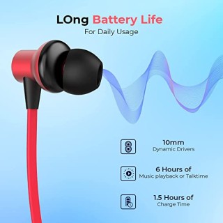 Premium Neckband Design Bluetooth Wireless in Ear Earphones with Mic (Black & Brown) thumbnail 4