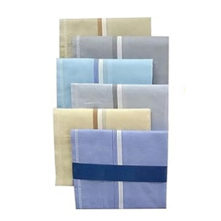 Men's 100% Pure Light color cotton Handkerchiefs (pack of 6) thumbnail 3