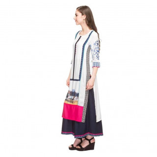 Woman Straight Kurta White thumbnail 2