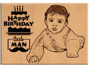 Little Man Personalized Landscape Engraved Customized Wooden Plaque Gift