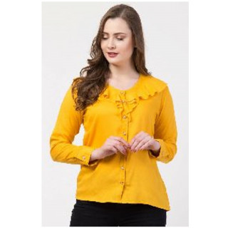 Women's & Girls Yellow Rayon Ladies Fancy Designer Full Sleeve's Top thumbnail 2