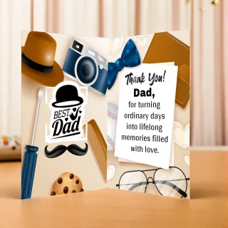 Personalized Father’s Day Photo Greeting Card with Custom Picture – Premium Greeting Card for Dad thumbnail 2