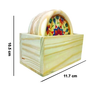 Stylish Wooden Coasters for Your Kitchen and Home Dcor - Resin Work(set of 4) thumbnail 4