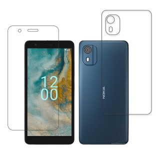 Nokia C02 9H Protective Compatible Mobile Screen Protector For Front & Back (Not a Tempered glass)