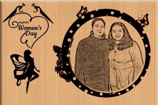 Women's Day Personalized Natural Wooden Plaque Customized Laser Engraved Gift
