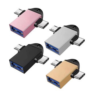 2 in 1 OTG Adapter Micro USB Type c, and Type-b All in 1 Multi OTG Connector for Mobile OTG hub USB 3.0 High Speed Data Transfer Converter for Android (pack of 2 Assorted)