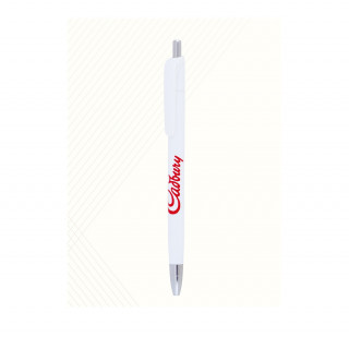 Plastic Ballpoint Pen Oval White Opac BallPen(Pack of 10)