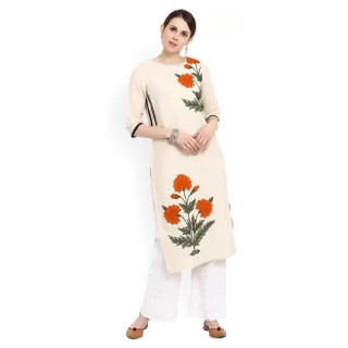 Women's Straight Kurta Cream thumbnail 2