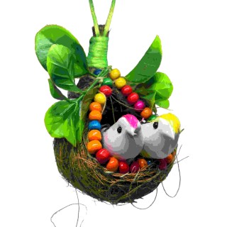 Love Birds in nest Vastu Hanging Decoration Items for Home Living Room Balcony and Garden thumbnail 3
