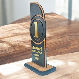 3D MDF Wooden Memento Trophy – Personalized Excellence Award Plaque for Corporate & Event Gifts-20cm( 8 Inch) thumbnail 2