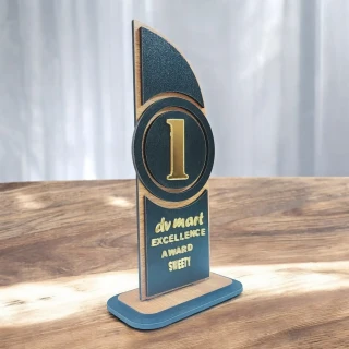 3D MDF Wooden Memento Trophy – Personalized Excellence Award Plaque for Corporate & Event Gifts-20cm( 8 Inch) thumbnail 3