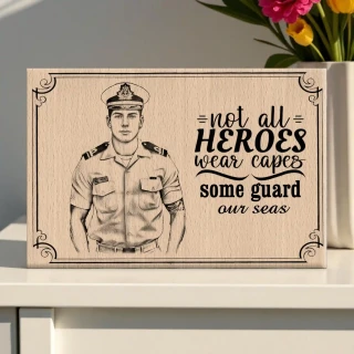 Eco-Friendly Navy Steam Beech Wooden Photo Frame with Laser Engraved – Sustainable Indian Craftsmanship