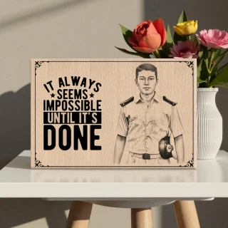 Sustainable Steam Beech Wooden Navy Photo Frame – Handcrafted, Eco-Conscious Décor