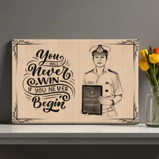 Premium Eco-Friendly Navy Wooden Frame in Steam Beech – Stylish Photo Frame with Laser Engraved