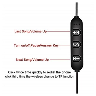 Premium Bluetooth Wireless in Ear Neckband Earphones with Mic (Black & Silvar) thumbnail 2