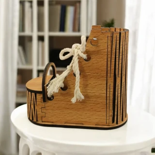 Handcrafted Shoe Pen Stand – MDF Wooden Desk Organizer for Pens, Pencils & Stationery thumbnail 5