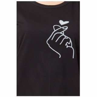 Womens Regular Fit Printed Cotton Half Sleeve Black Round Neck Tshirt thumbnail 5