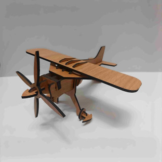 3D DIY MDF Puzzle - Glider Aeroplan Retro Plane Model | Wooden Puzzle, DIY, Build Your Own, Construction Toy, Modeling Kit | DVMART® thumbnail 4