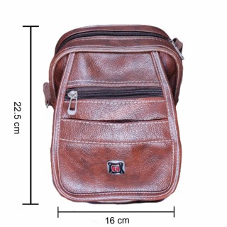 Leather Sling Bag Cross Body Travel Office Messenger One Side Shoulder for Men thumbnail 5