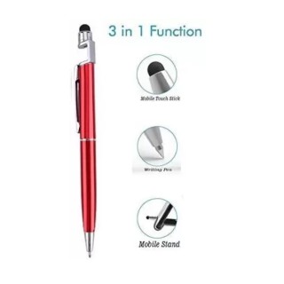 Universal 3 in 1 Stylus Pen's with Mobile Stand Holder Writing Pen Screen Wipe for mobiles Best for Gift. (Smart Pack of 3) thumbnail 3