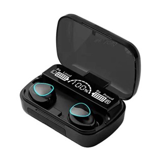 Eardrops M-10 Wireless with digital indicator with Power Bank TWS Stereo Wireless Earphones in Ear with Mic.