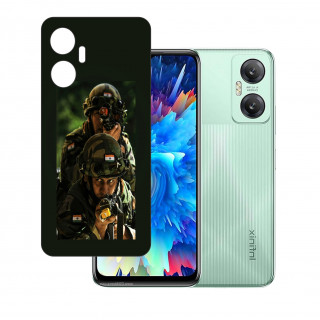 Infinix Hot 20 5GUV Embossed Touch Feel Combat Design back Skin Protector for  (Not a Tempered glass)