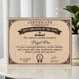 Personalized Steam Beech Wood Certificate Frame Plaque | Custom Engraved Wooden Certificate Achievement Frame