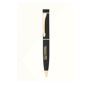 Unique Design Black Body With Crafted Golden Clip Black Golden Combination Metal ball Pen