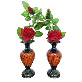 Ceramic Flower Vase Table for Living Room Indoor Home Decor Wedding Centerpieces Arrangements Pot With Flower (Brown Medium Pack of 2)