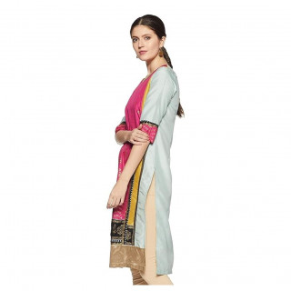 Women's Straight Kurta Pink thumbnail 5