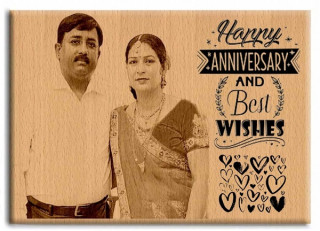 Wedding Anniversary Wooden Photo Frame Personalized Laser Engraved