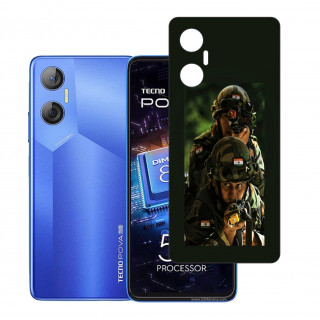 Tecno Pova Neo 5GUV Embossed Touch Feel Combat Design back Skin Protector for  (Not a Tempered glass)