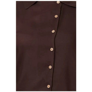 Western wear Rayon Casual Regular Sleeves Solid Women & Gilr's Brown Shirt thumbnail 4