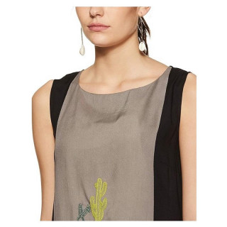 Women's Straight Sleeveless Kurta Grey thumbnail 2
