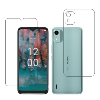 Nokia C12 Pro 9H Protective Compatible Mobile Screen Protector For Front & Back (Not a Tempered glass)