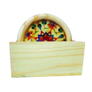 Stylish Wooden Coasters for Your Kitchen and Home Dcor - Resin Work(set of 4) thumbnail 3