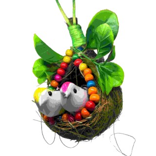 Love Birds in nest Vastu Hanging Decoration Items for Home Living Room Balcony and Garden thumbnail 4