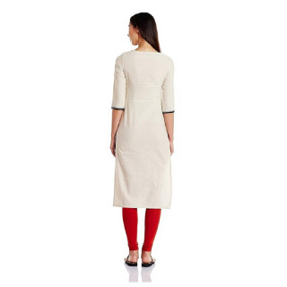 Women's Straight Kurta Cream thumbnail 3
